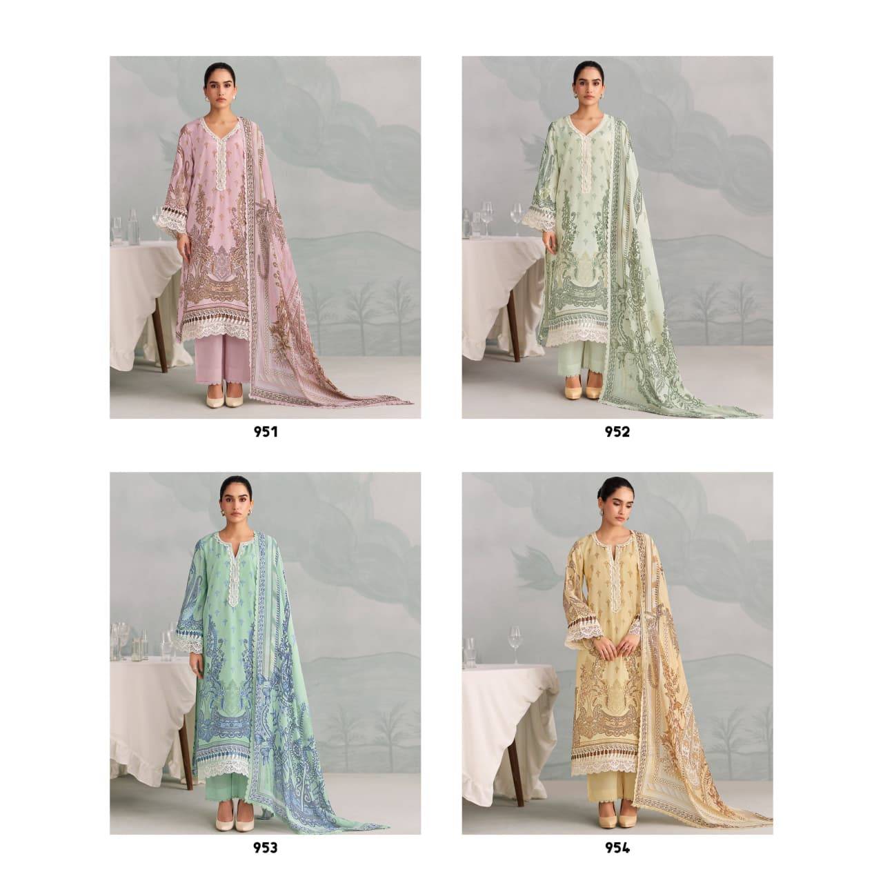 Twilight By Kimora suit 951 to 954 Series Stylish Beautiful Colourful Pure Muslin Dresses At Wholesale Price